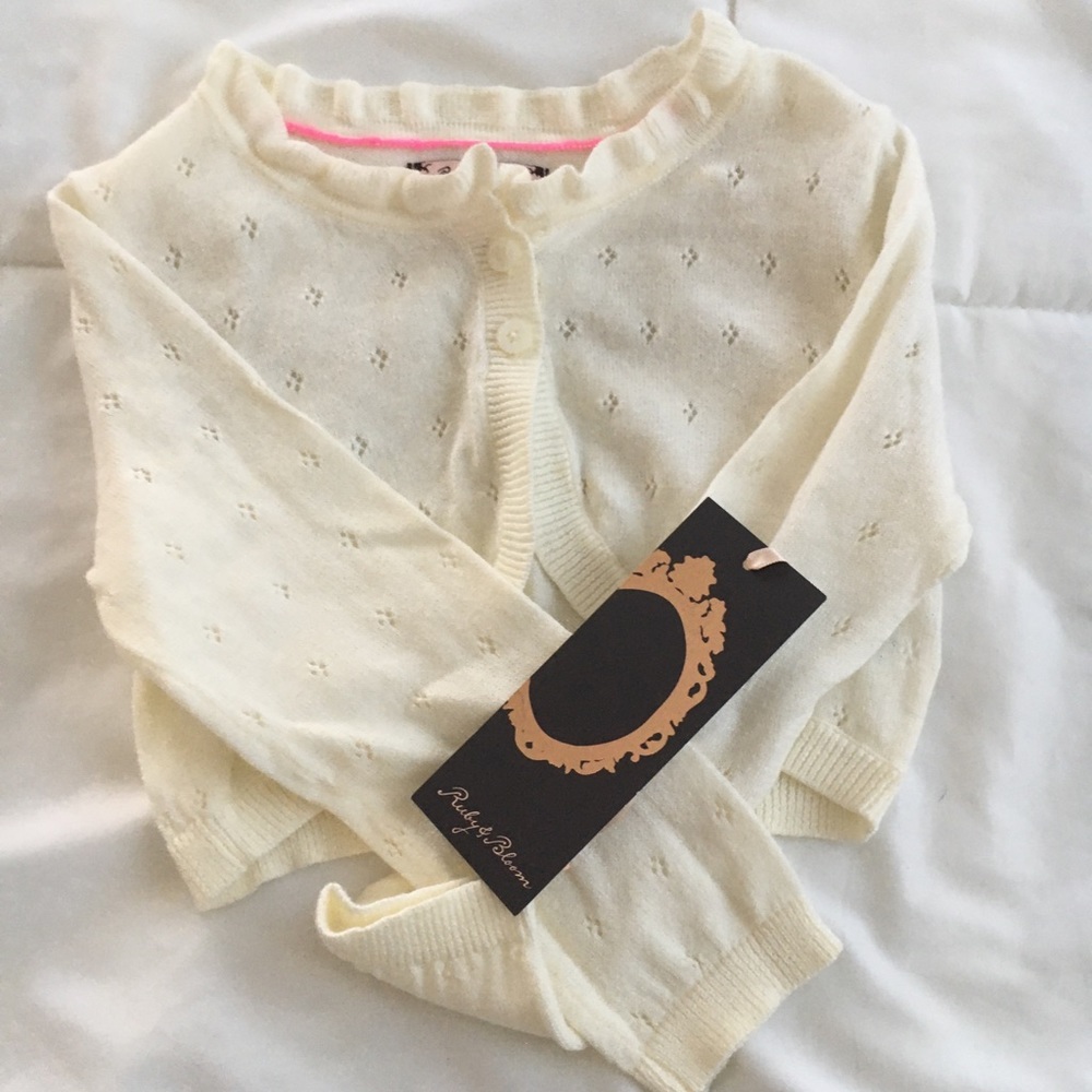 NWT Ruby & Bloom cream cardigan as 18m